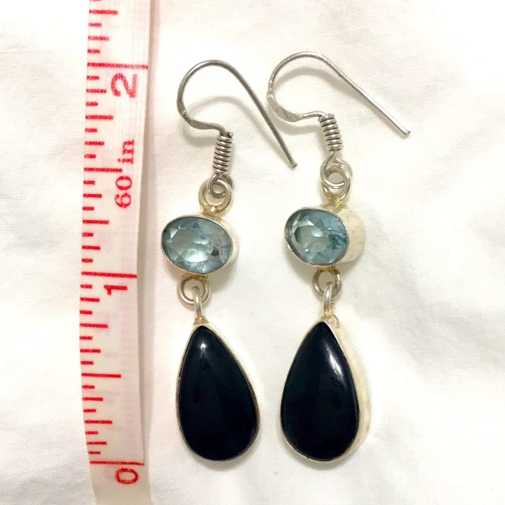 black and blue earrings